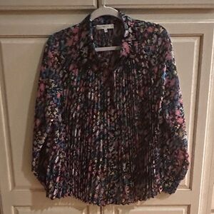 Milly pleated flower blouse size Large